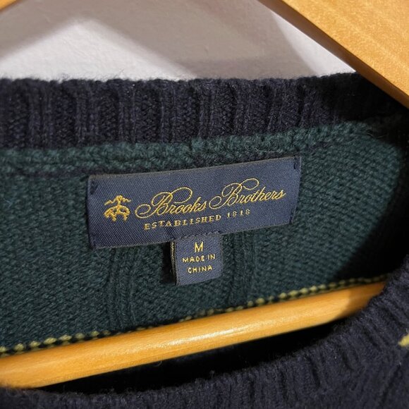 Brooks Brothers Archive Cable Striped Sweater in Wool - Men's Medium - Picture 3 of 3